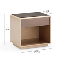 Francesca Art Deco Taupe Nightstand