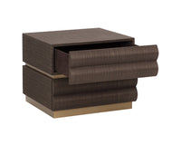 Subira Chocolate Raffia & Gold Nightstand
