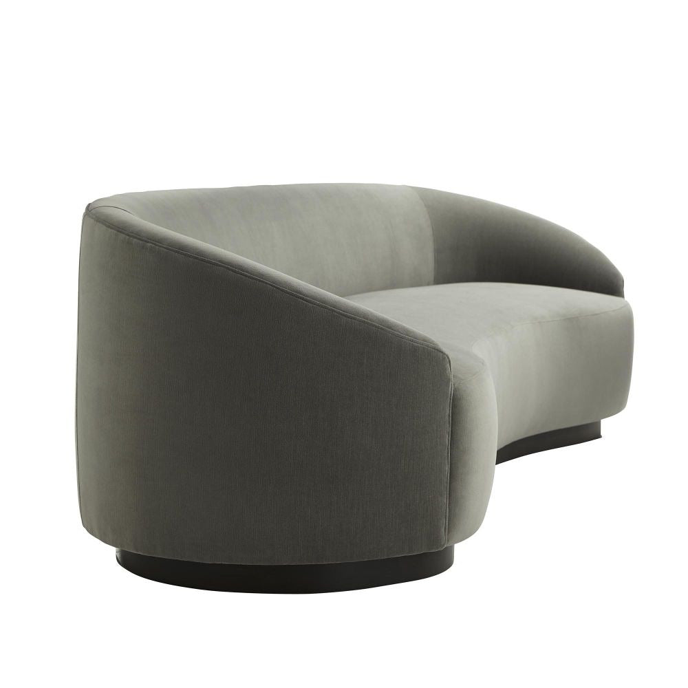 Emilee 108" Sharkskin Velvet Grey Ash Sofa