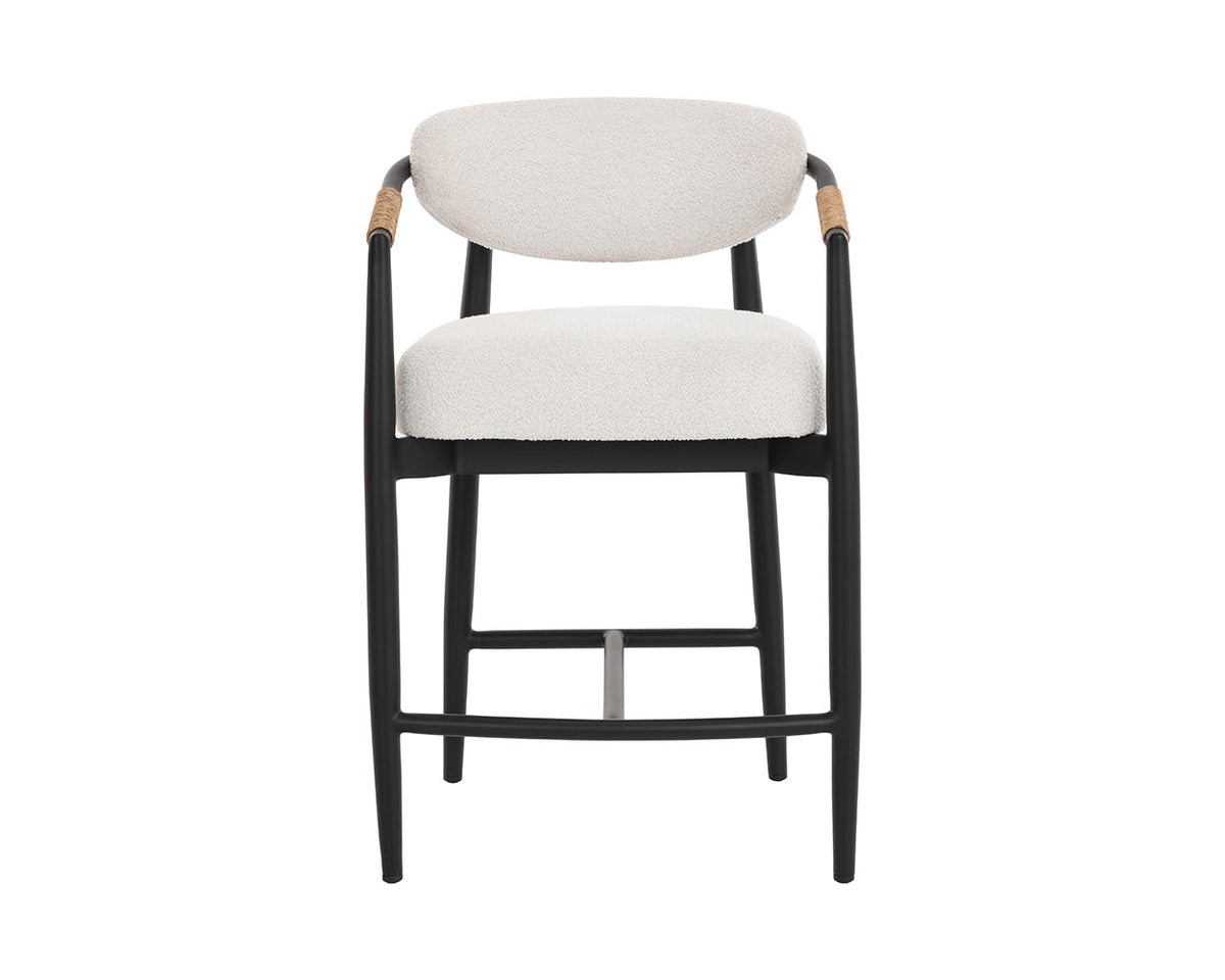 Marita Cream & Black Indoor/Outdoor Counter Stool