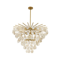 Jacqueline 42" Amber Seeded Glass Large Chandelier