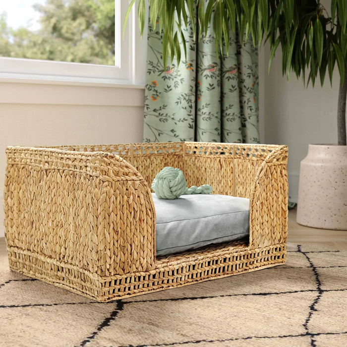 Ammie Natural Rattan Small Pet Bed