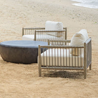 Clara White & Grey Outdoor Lounge Chair