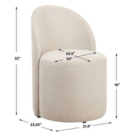 Modern Light Sand Rolling Dining Chair (With Casters)