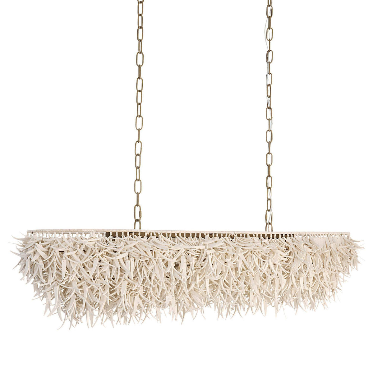 Cabo 57" Ivory Coco Shell Linear Chandelier