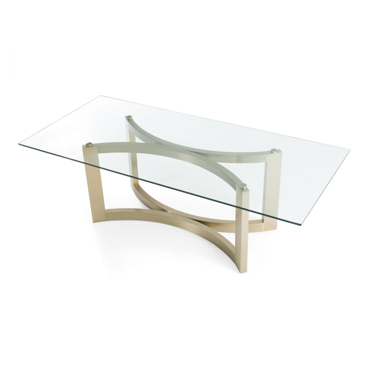Allison Modern Glass & Gold Dining Table
