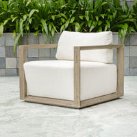 Richie White & Weathered Grey Ooutdoor Lounge Chair