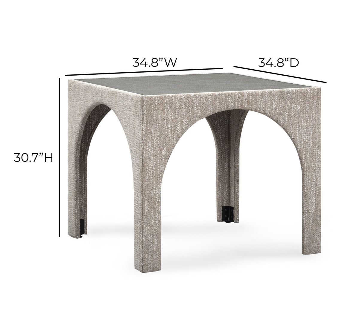 Teresa Beige Performance Chenille Game Table and Two Ottomans Set