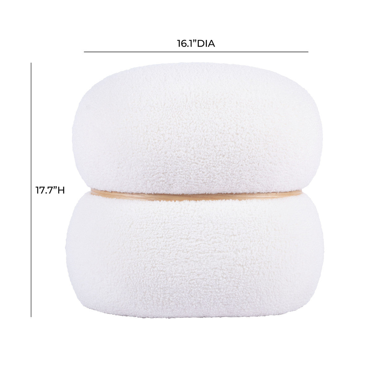 Palmer White Vegan Shearling Ottoman - Luxury Living Collection
