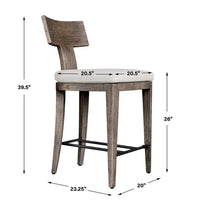 Sammantha White & Grey Outdoor Counter Stool