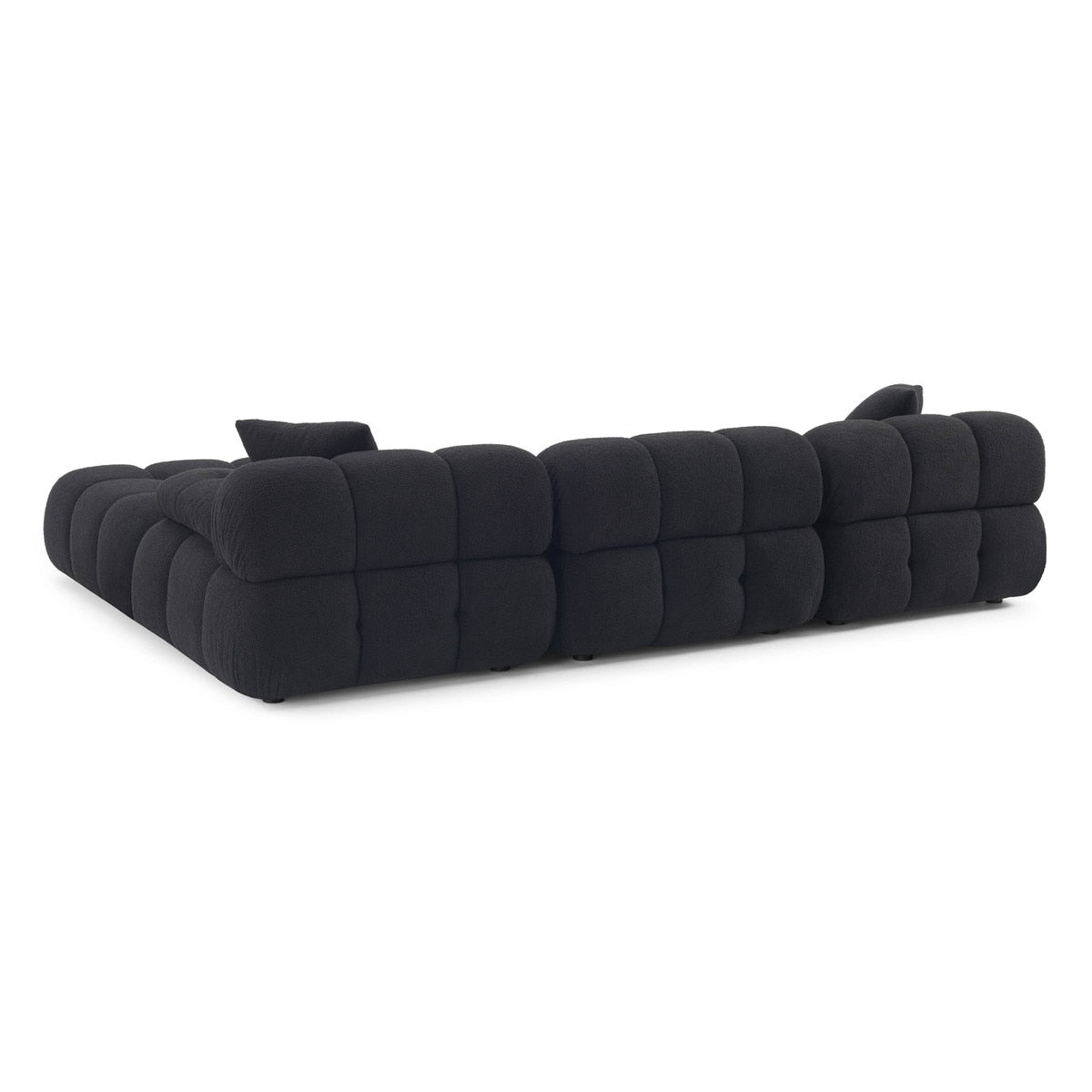 Vogue Black Vegan Shearling 4-piece Modular Sectional