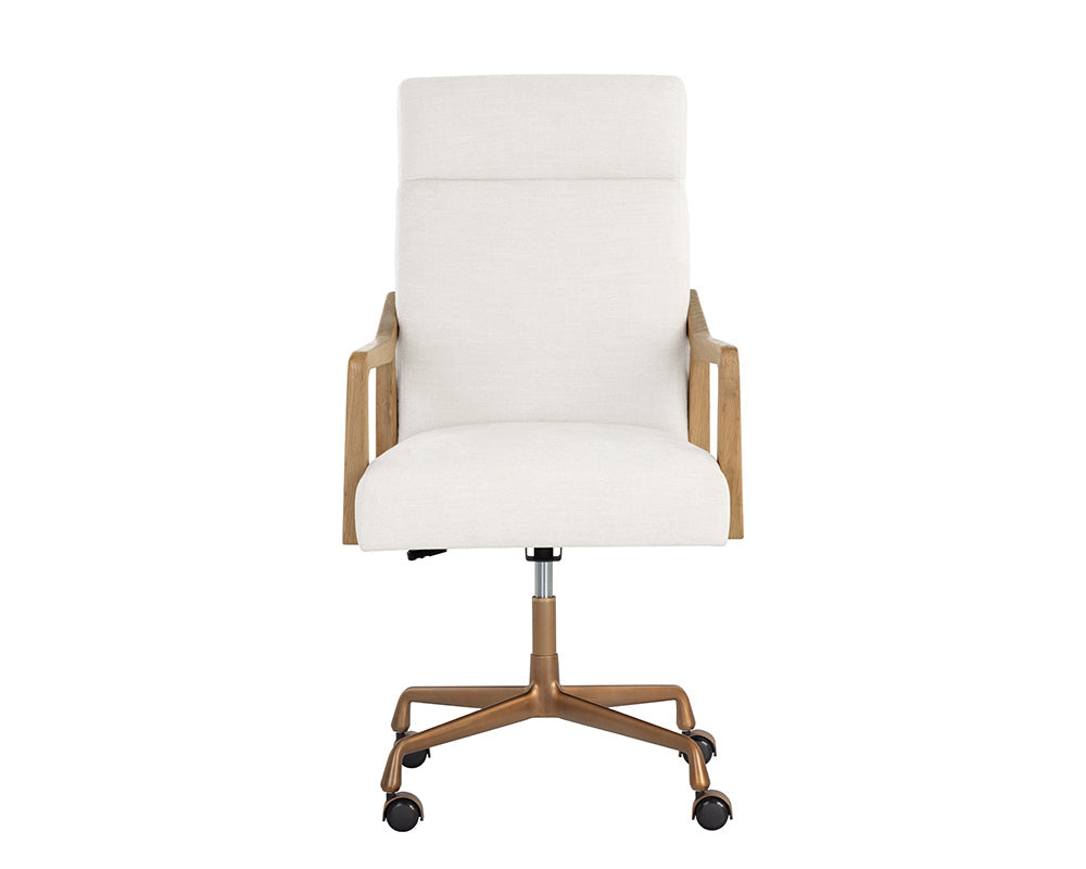 Collin Ivory Tweed & Gold Desk Chair