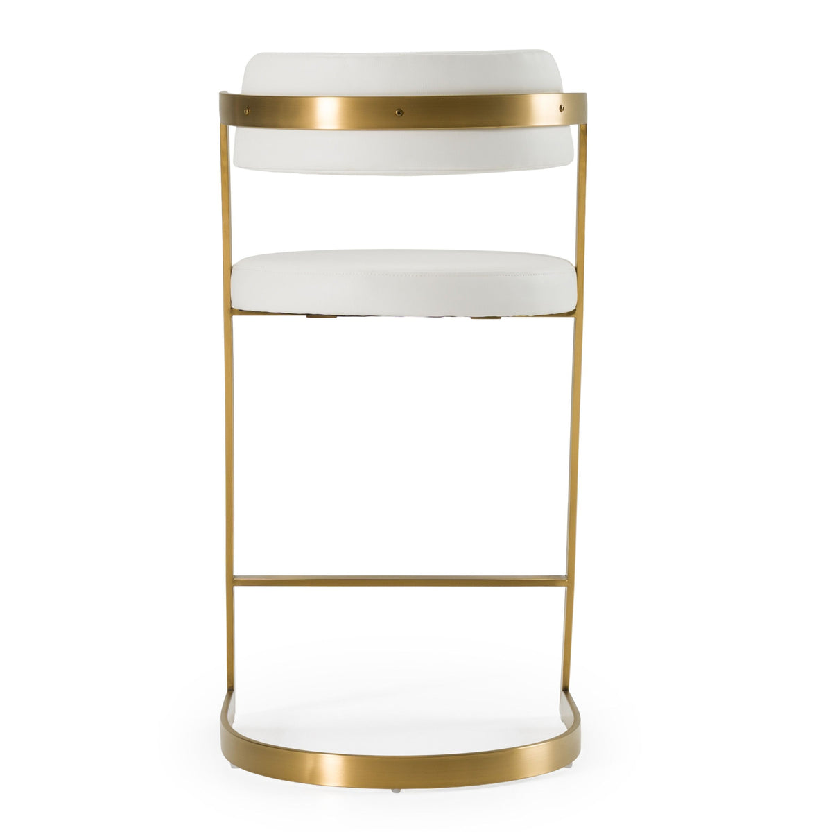 Diana White Leatherette & Gold Counter Stool