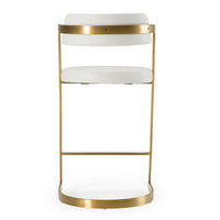 Diana White Leatherette & Gold Counter Stool
