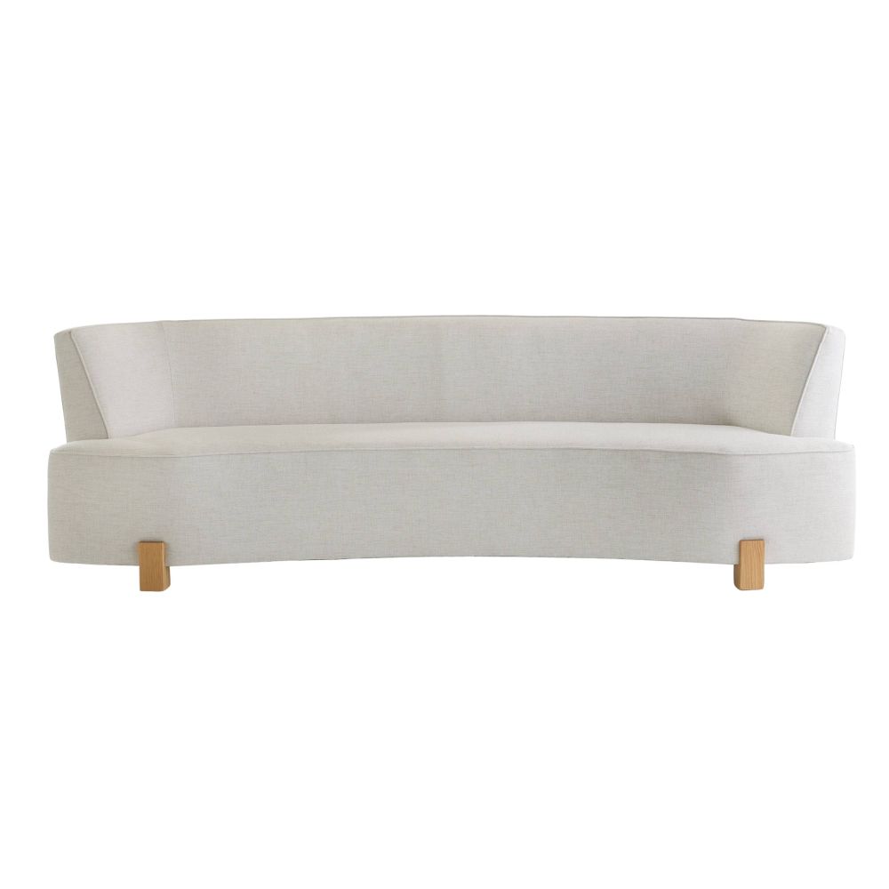 Claude 101" White Linen Sofa