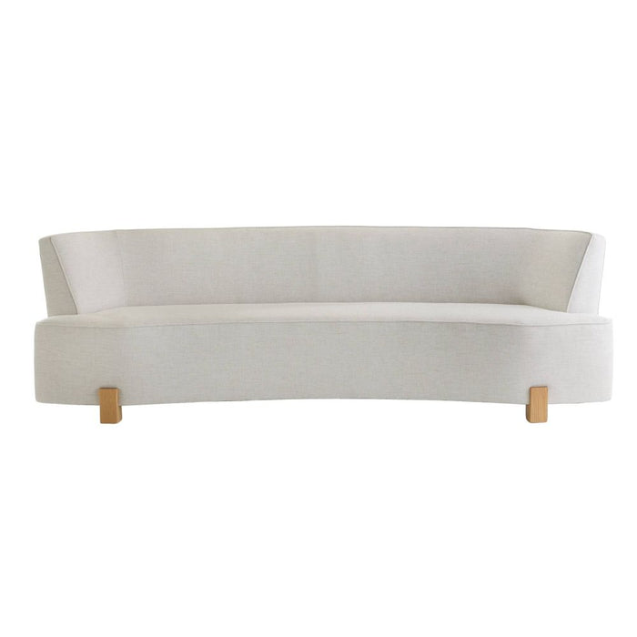 Claude 101" White Linen Curved Sofa