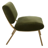 Loly Green Velvet & Gold Accent Chair