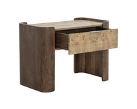 Beryl Mappa Burl Veneer & Brown Oak Nightstand