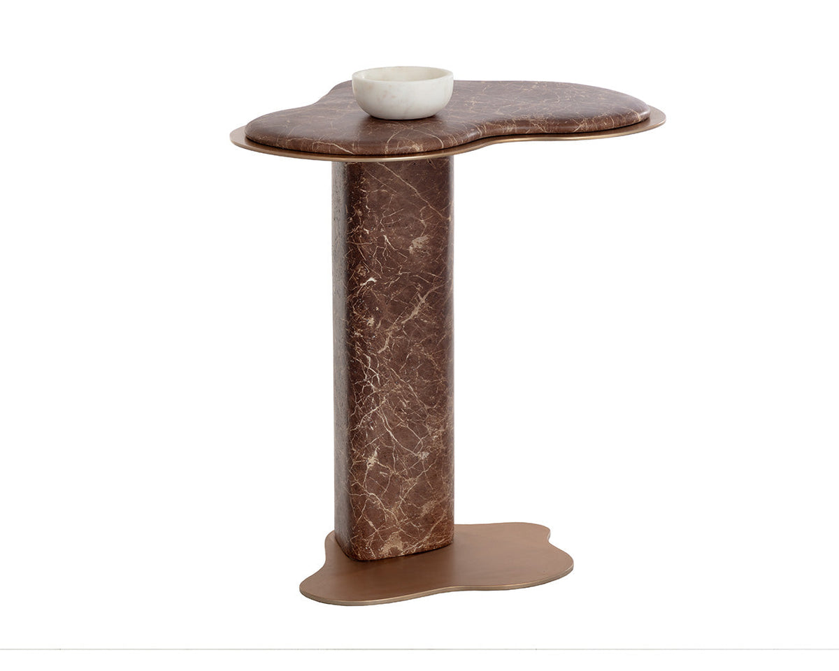 Isola Faux Marble Concrete Indoor Outdoor Accent Table