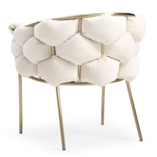 Camber Modern Off White & Gold Dining Chair