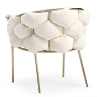 Camber Modern Off White & Gold Dining Chair