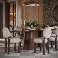 Gladyss 87" Burl Oval Dining Table