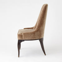 Channel Tufted Formal Mushroom Velvet Dining Chair