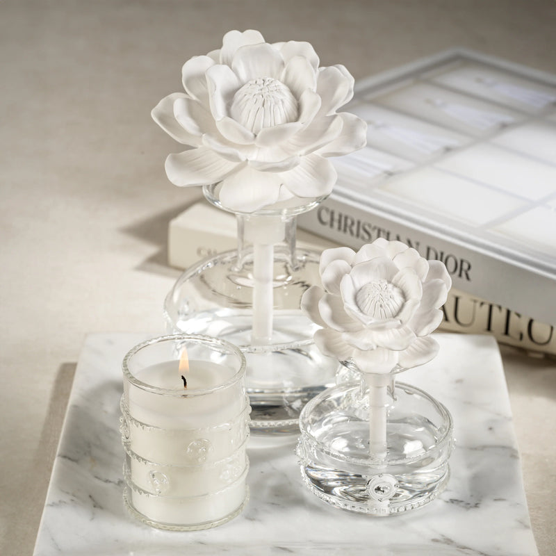 Grand Casablanca Magnolia Petals Porcelain Diffuser - 2 Sizes Avalable (Set of 4)