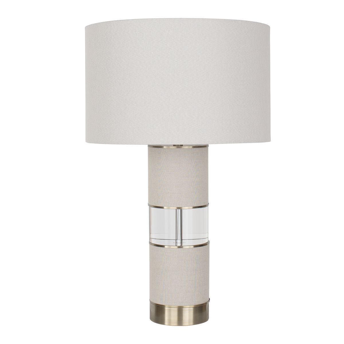 Sofi 29" Beige Linen & Gold Crystal Table Lamp