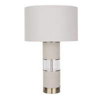 Sofi 29" Beige Linen & Gold Crystal Table Lamp