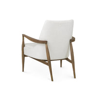Livia Soft White Velvet & Oak Driftwood Accent Chair