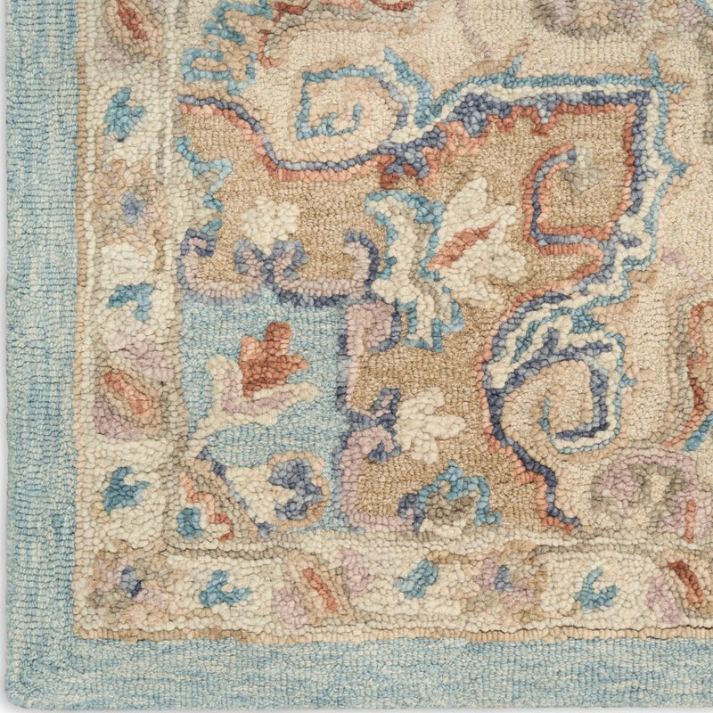 Goldie Light Blue Wool Persian Style Area Rug