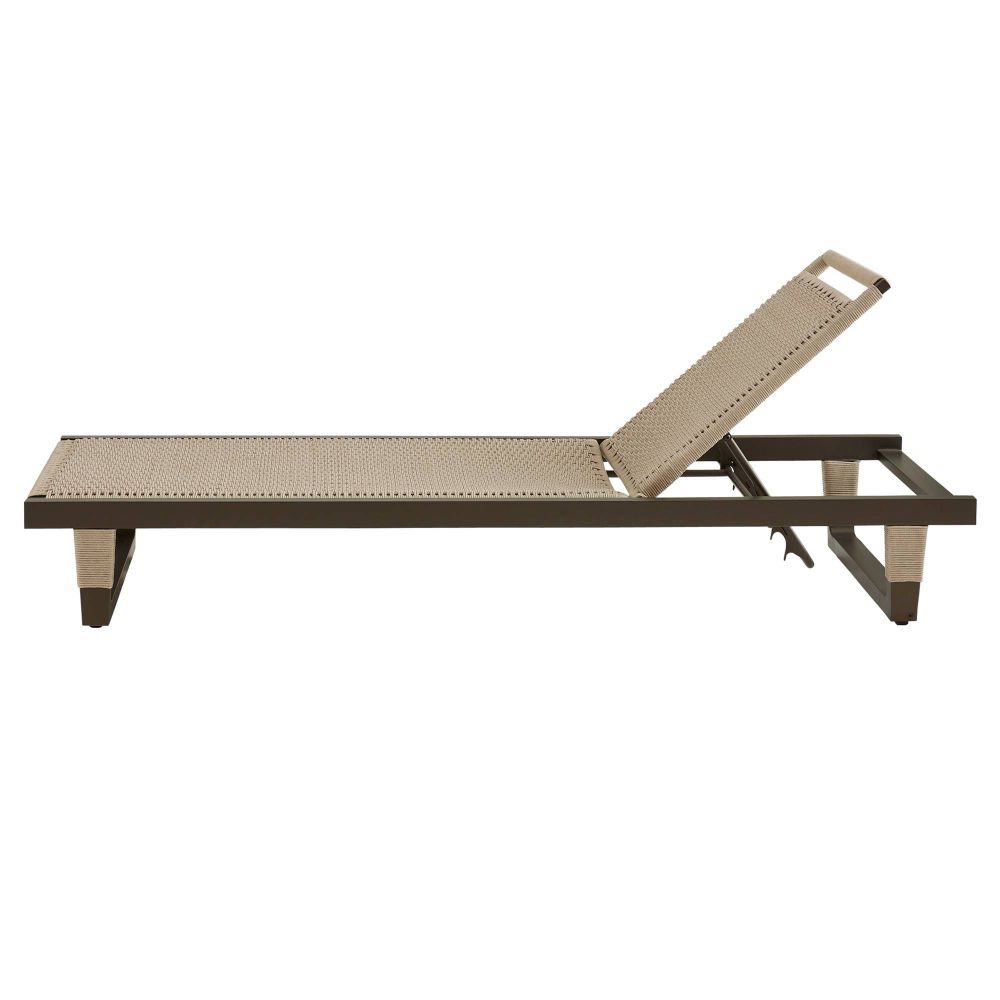Daytona Outdoor Buff Dutch Weave Armless Lounge Chair