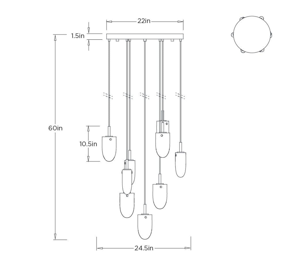 Javier 25" Champagne Crystal Multi-Port Chandelier