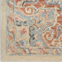 Goldie Ivory Rust Wool Persian Style Area Rug