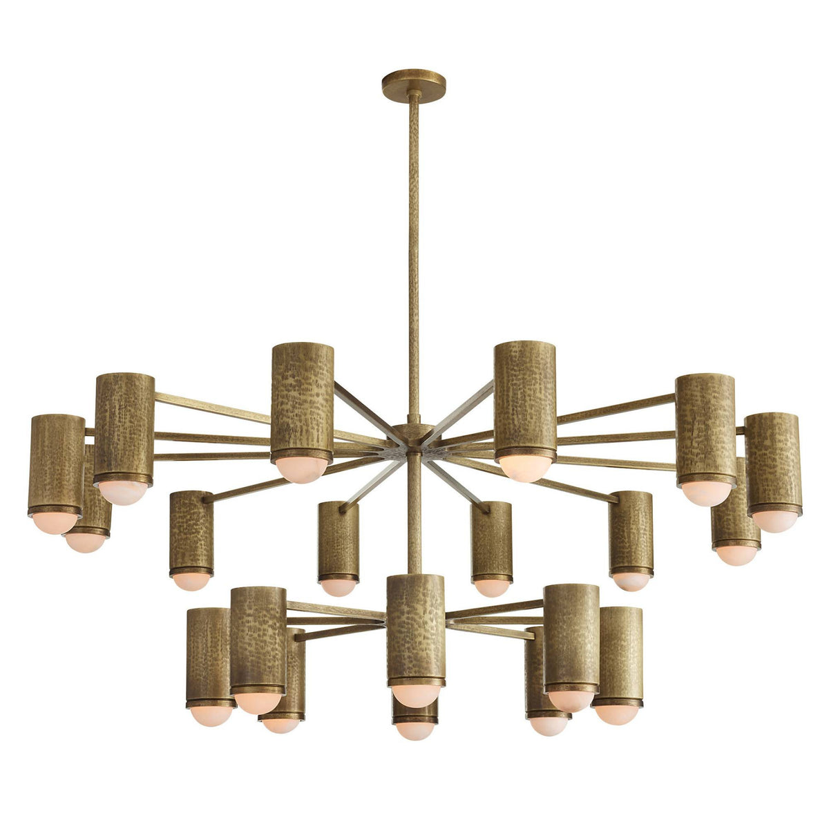 Loryn 52" Antique Brass Iron shades Chandelier
