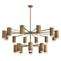 Loryn 52" Antique Brass Iron shades Chandelier