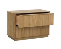 Kalla 36" Large Black Reeded Oak & Brushed Gold Nightstand