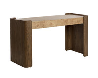 Beryl 60" Burl Veneer & Brown Oak Desk Console Table