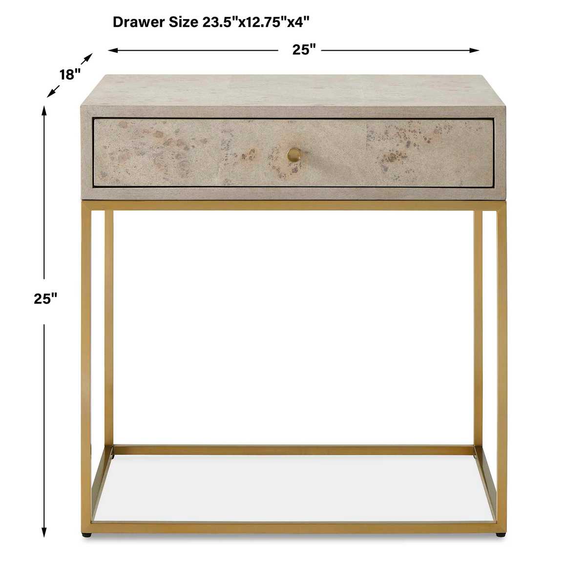 Juliette Maple Burl Nightstand/End Table