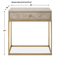 Juliette Maple Burl Nightstand/End Table