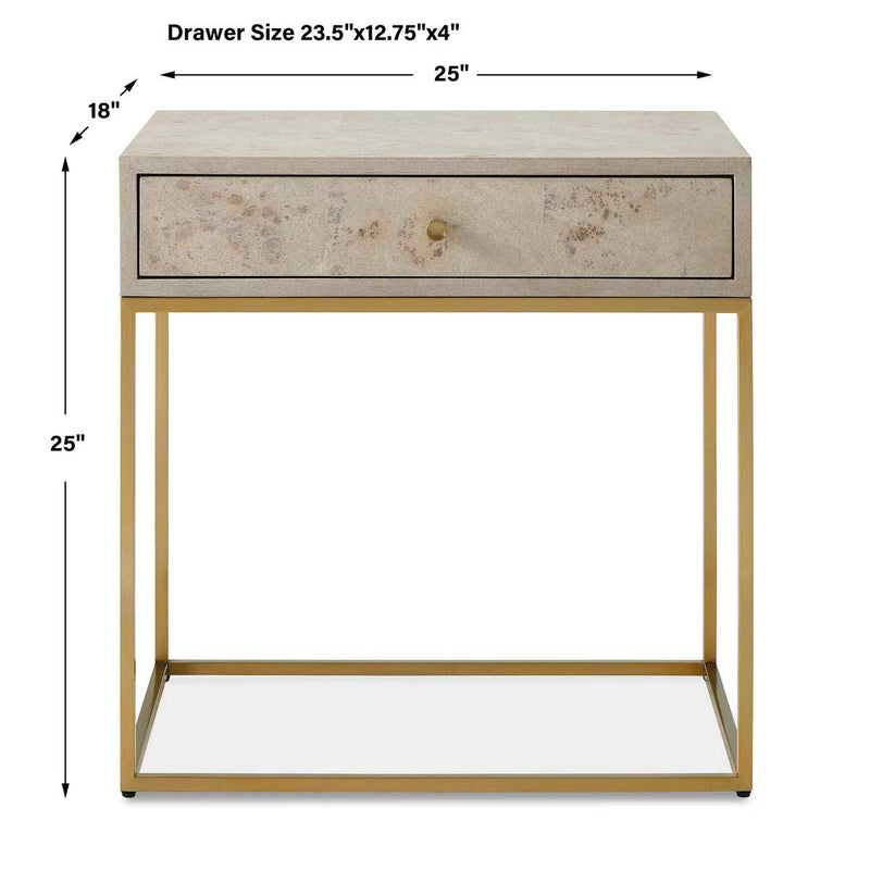 Juliette Maple Burl Nightstand/End Table