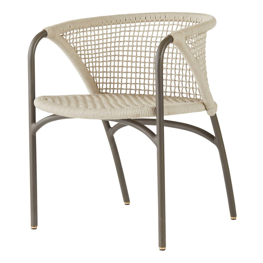 Enzo Buff Plain Weave Outdoor Dining Chair
