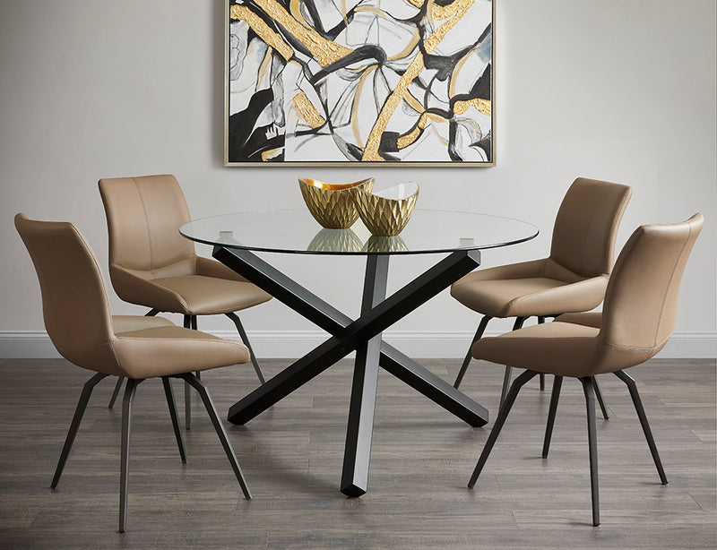 Rodeo 55" Round Black Dining Table