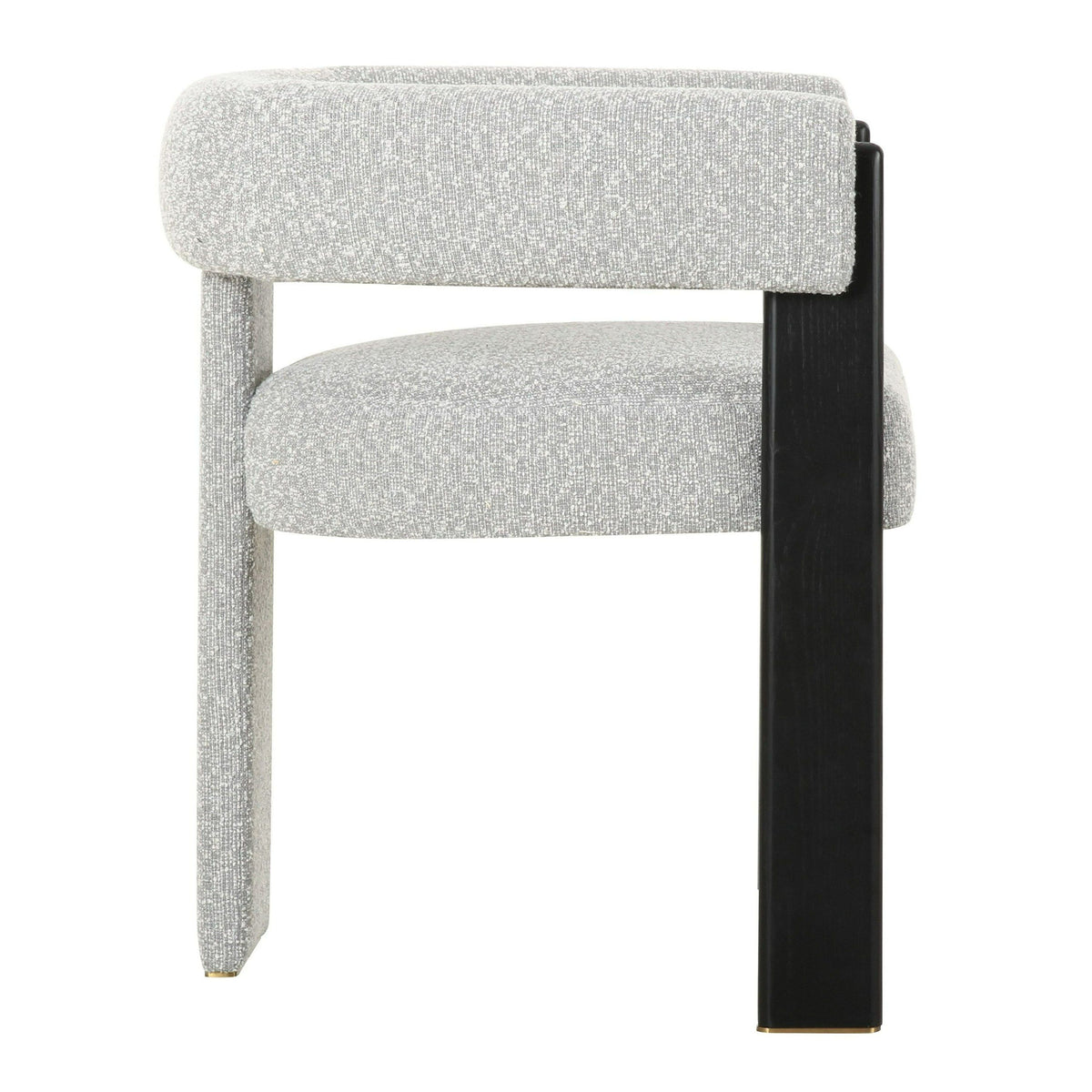 Braxton Modern Light Grey Fabric & Black Dining Chair