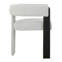 Braxton Modern Light Grey Fabric & Black Dining Chair