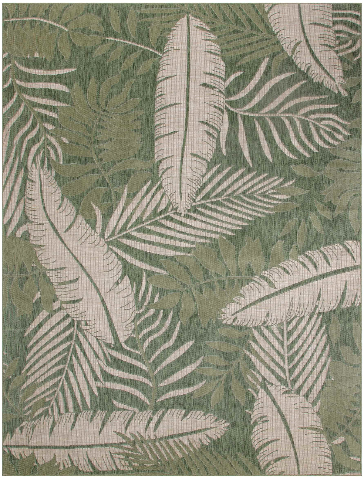 Annaleisa Indoor/Outdoor Green & Ivory Fern Area Rug - Elegance Collection