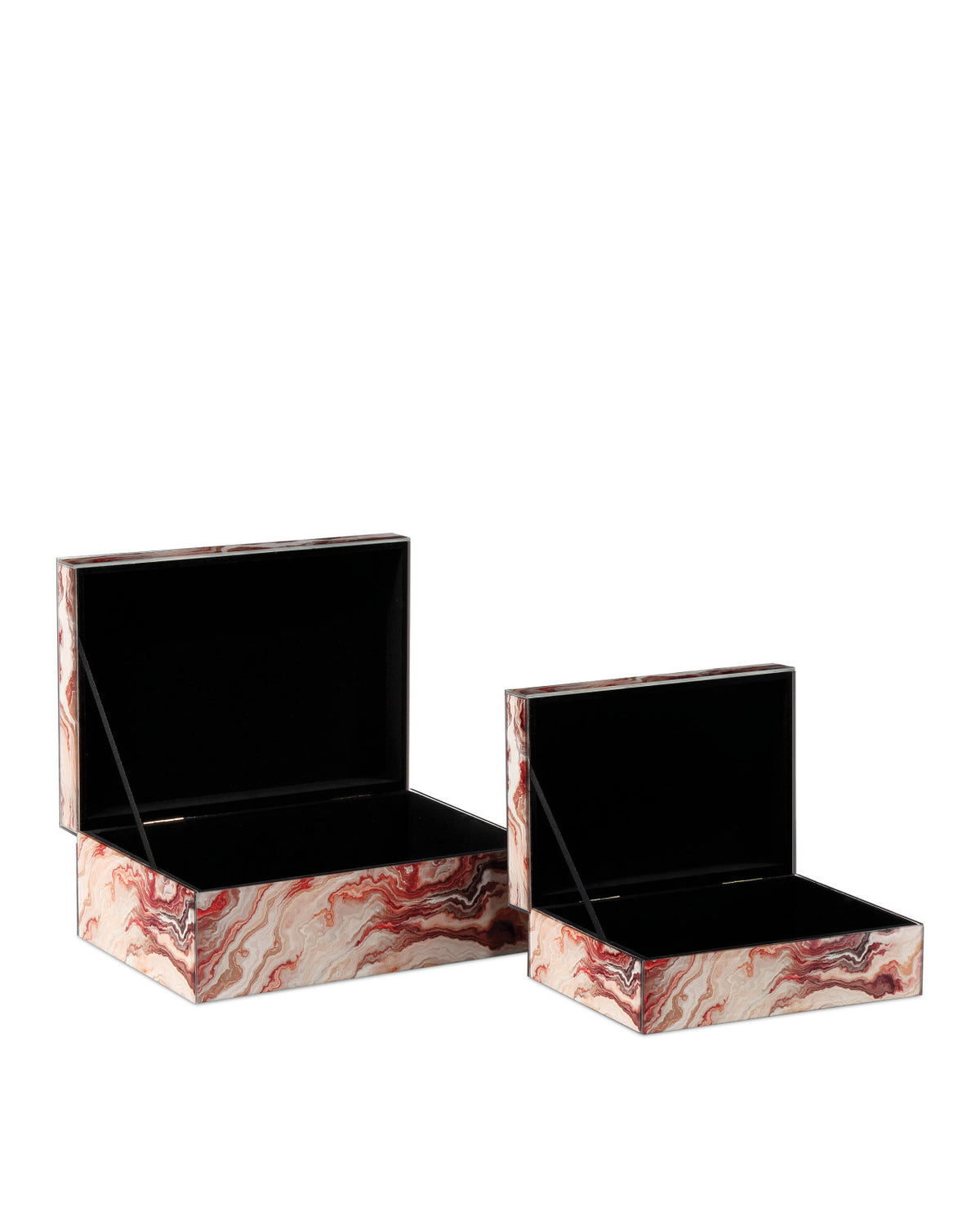 Celestial Red Swirl Boxes (Set of 2)