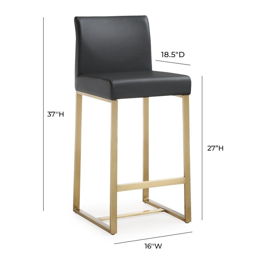 Moriah Black Gold Steel Counter Stools (Set of 2) - Luxury Living Collection