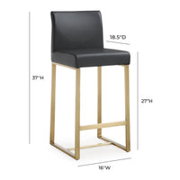 Moriah Black Gold Steel Counter Stools (Set of 2) - Luxury Living Collection